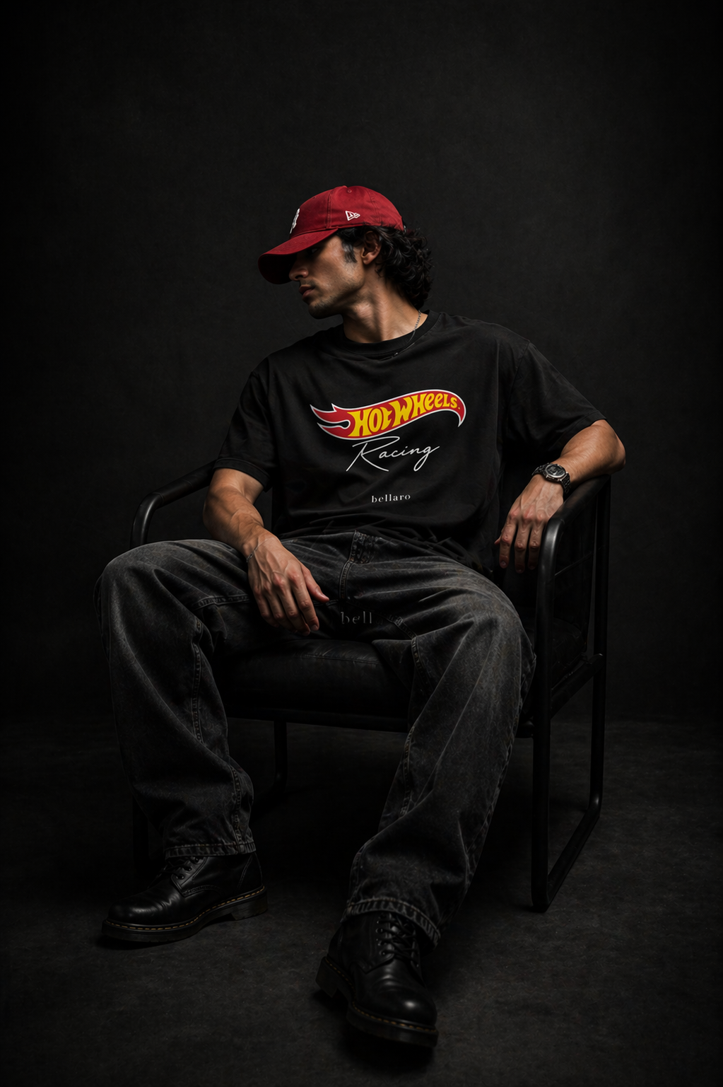 Black Oversized Hot wheels Tee Unisex