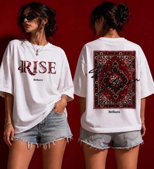 White Print Tee Classy Oversized
