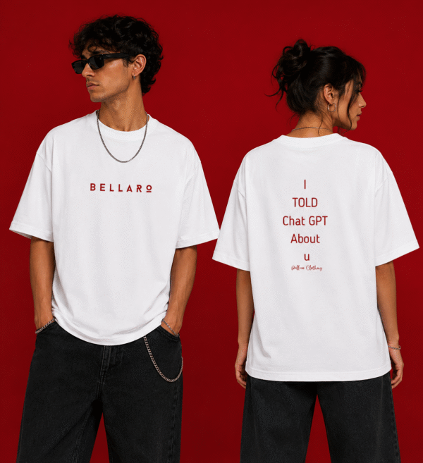 Unisex White Oversized Quotes Tee